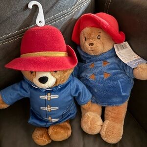 Paddington Bear 2 Plush Bears with Red Hat and Blue Coat